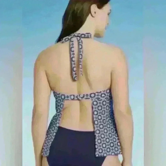 Kona Sol Apron Back Halter Neck Tankini Blue size S - Picture 2 of 14